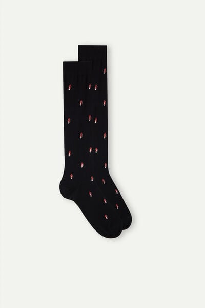 Dlouhé Ponožky ze Vzorované Bavlny