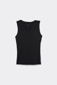 Pretty Flower Modal and Lace Vest Top