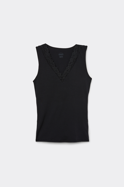 Pretty Flower Modal and Lace Vest Top