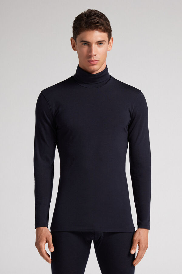 Long-sleeve High-Neck Merino-Wool Top
