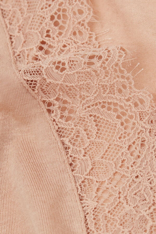 Camisa larga de encaje en modal cachemira ultraligero