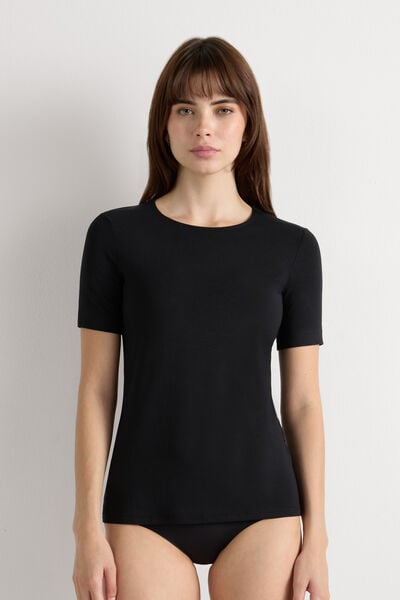 Maglia Manica Corta Girocollo in Micromodal