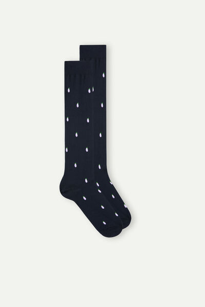 Chaussettes hautes en coton à motif