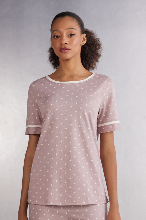 Maglia Cotone Manica Corta Soft Pois