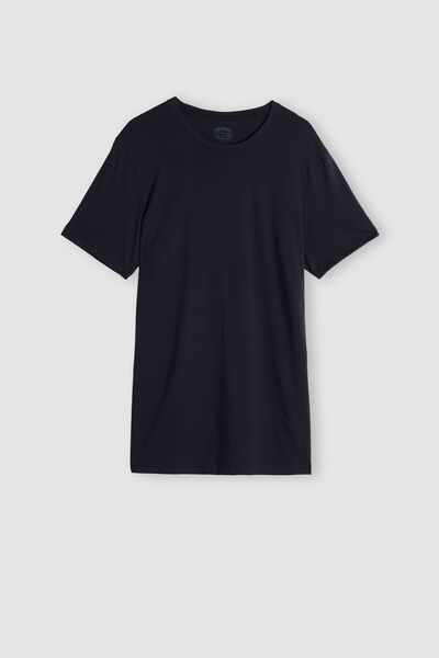 T-Shirt à Manches Courtes et Col Rond en Coton Supima®