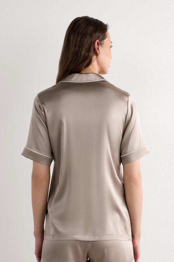 Short-Sleeved Men&rsquo;s Style Silk Shirt