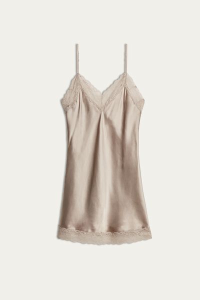 Silk Slip with Lace Insert Detail