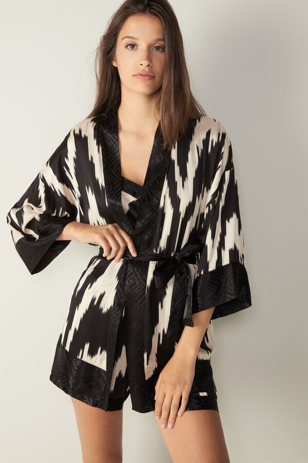 Snake Charmer Kimono in Satin Viscose