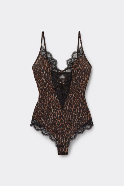 Body Pizzo e Microfibra Stampa Animalier Sensual Attitude