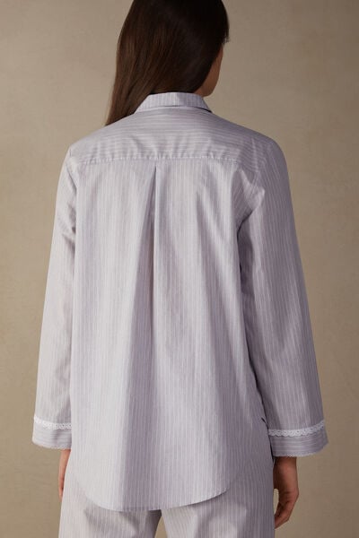 Boyfriend’s Shirt Long Sleeve Plain Weave Cotton Shirt