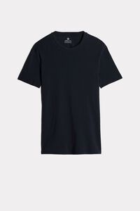Short-Sleeved Cotton and Cashmere T-Shirt