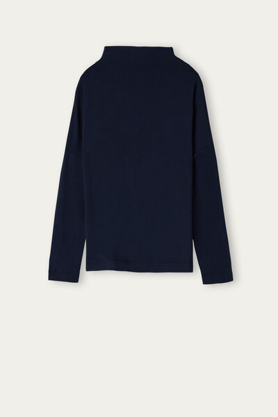Funnel Neck Top in Plush Modal with Cashmere