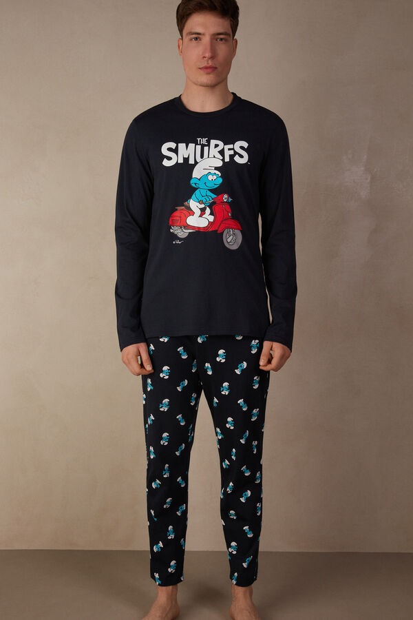 Full-Length Cotton Smurf Pyjamas