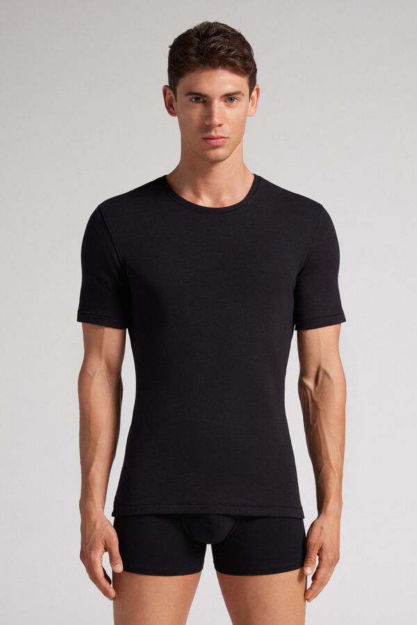Short-Sleeve Modal-Cashmere Top