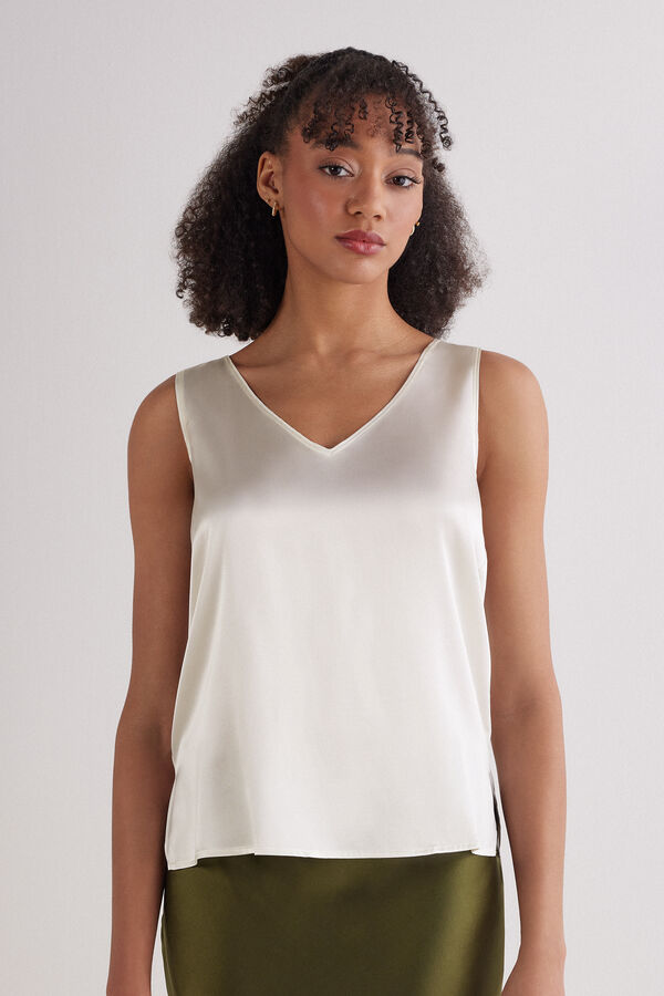 V-Neck Silk Vest Top