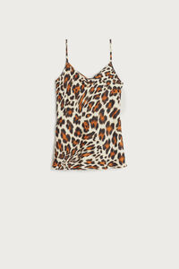 Top in Leopard Lovers Satin Viscose