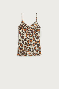 Top in Leopard Lovers Satin Viscose