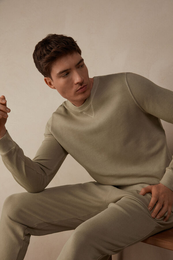 Sudadera de Cuello Redondo Washed Collection