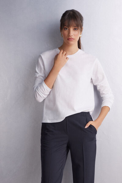 Boxy fit Long-Sleeved Cotton Top