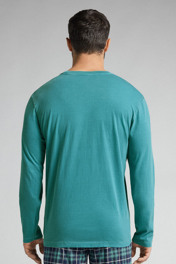 T-shirt manches longues en coton Washed Collection