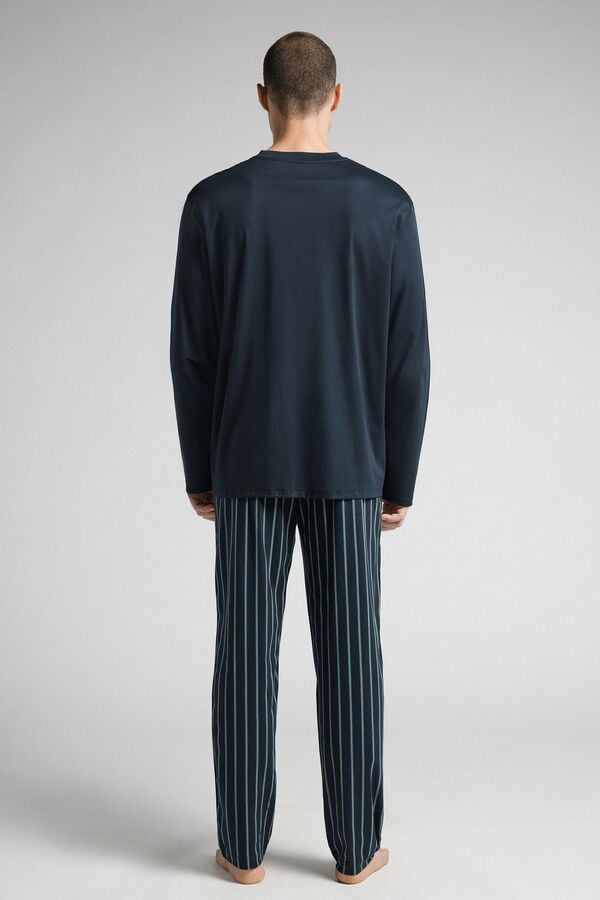 Premium Merserize Pamuklu Desenli Uzun Pijama