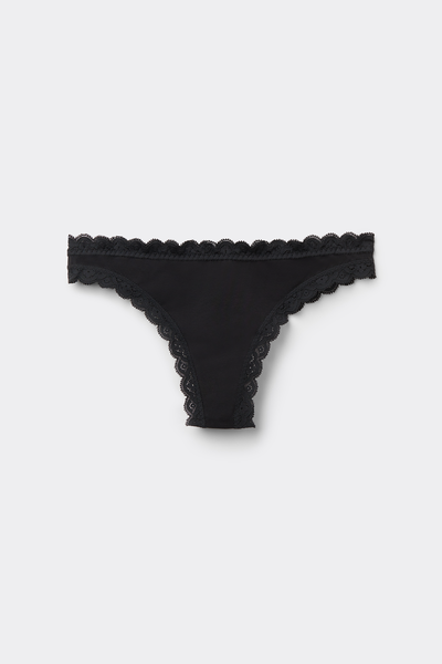 Cotton and Lace Brazilian Briefs