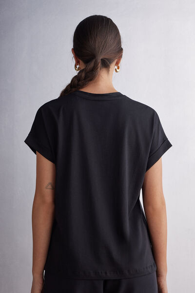 Short-Sleeved Ultrafresh Cotton Top with Turn-Ups
