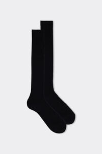 Long Ribbed Cotton Lisle Socks