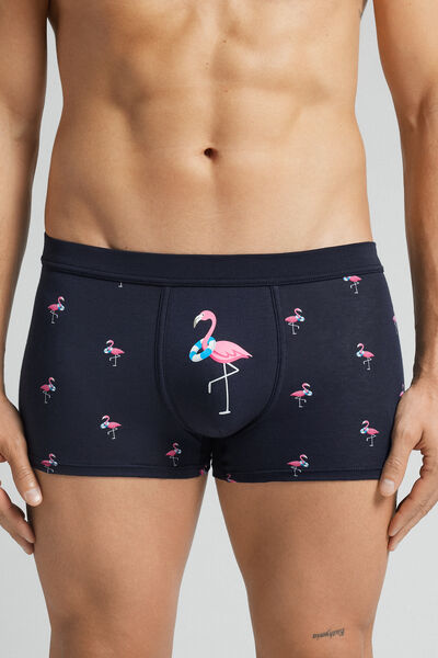 Natural Fresh Cotton Boxers with Flamingo Print