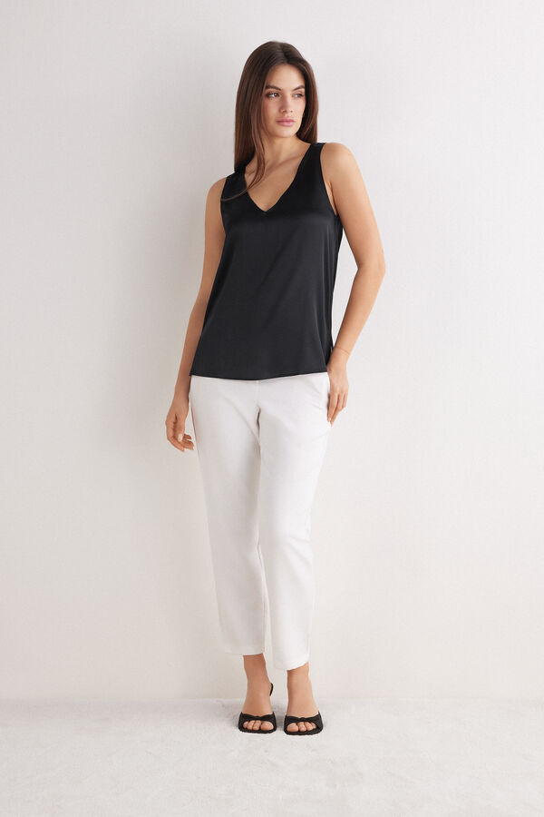 V-Neck Silk Vest Top