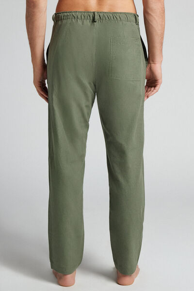 Pantalone Lungo in Lino e Cotone