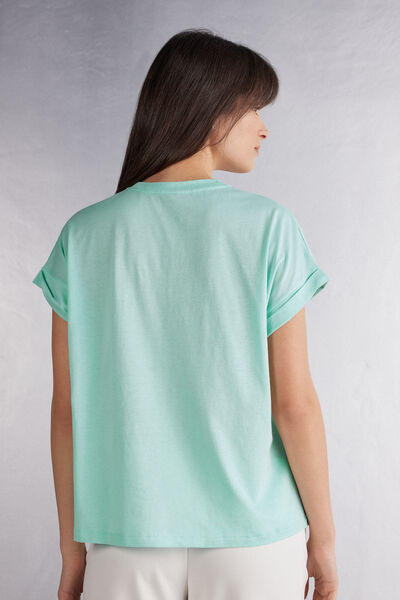 Short-Sleeved Ultrafresh Cotton Top with Turn-Ups