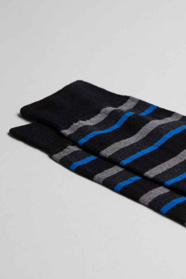 Patterned Short Socks in Cotton and Cashmere