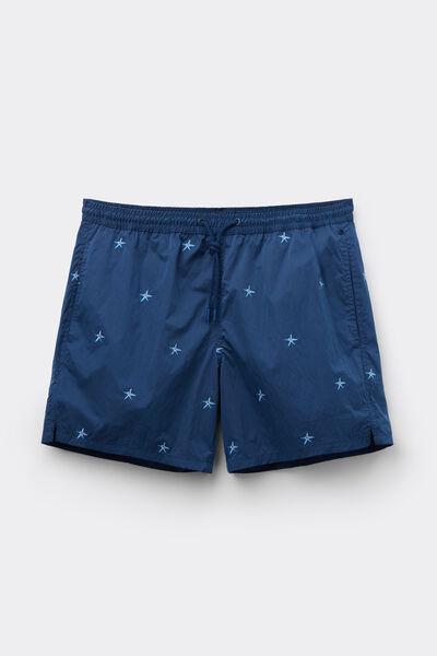 Costume Boxer Mare Ricamo Stelle Marine