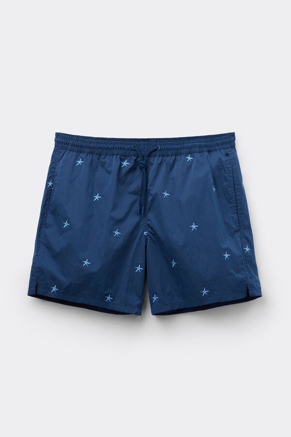 Costume Boxer Mare Ricamo Stelle Marine