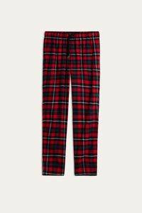 Red Tartan Brushed Fabric Pants