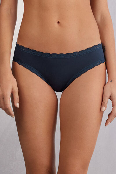 Slip aus Baumwolle und Spitze