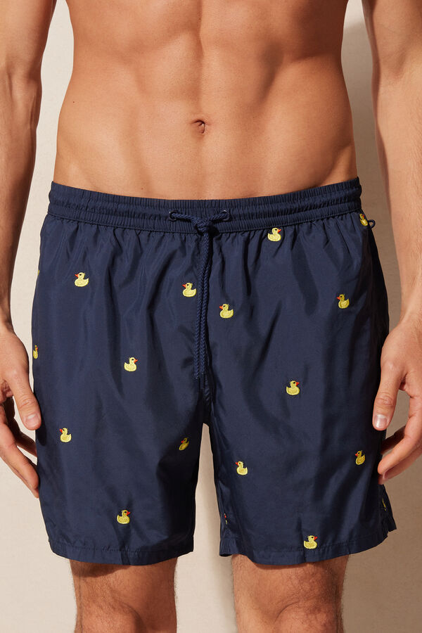 Embroidered Duck Swim Trunks