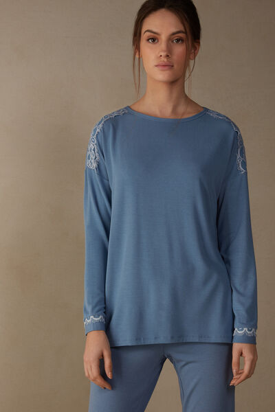 Floral Groove Long Sleeve Modal Top