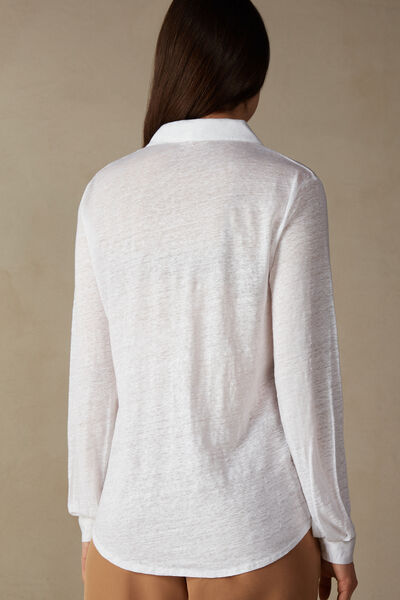 Long-Sleeved Linen Shirt