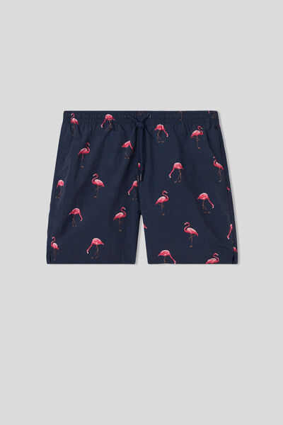 Badeshorts mit Flamingo-Print