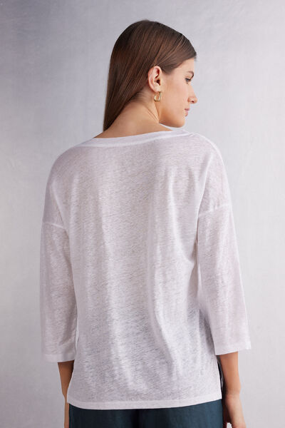 Maglia Scollo a Barchetta in Lino