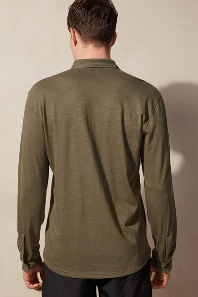 Langarmshirt aus geflammter Baumwolle