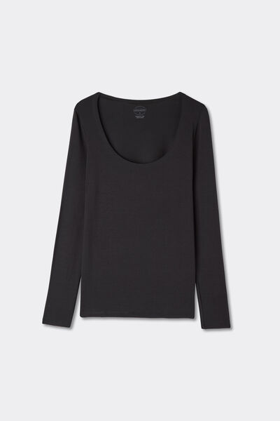 Long Sleeve Scoop Neck Top in Micro-modal
