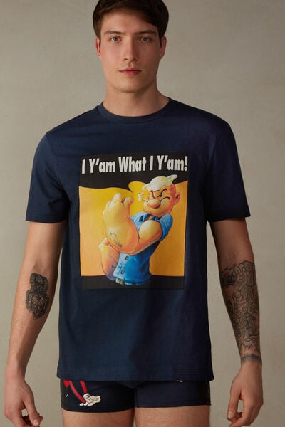 T-shirt Estampa Popeye "I Y'am What I Y'am"