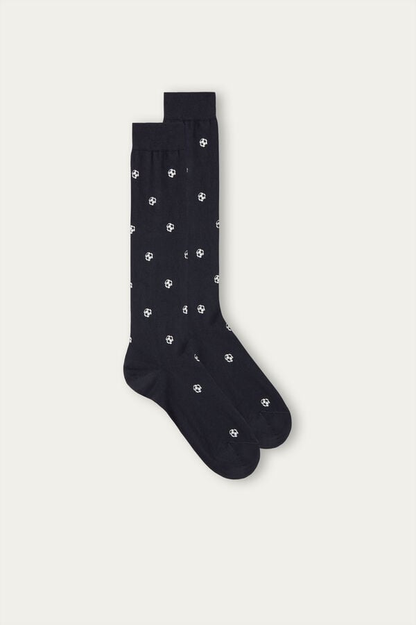 Men’s Long Socks in Patterned Supima® Cotton