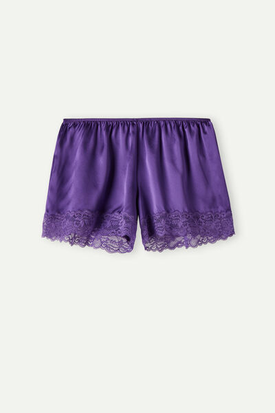 Short en soie et dentelle