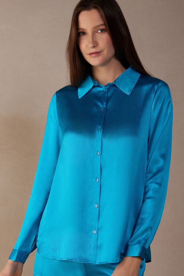 Long-Sleeved Silk Top