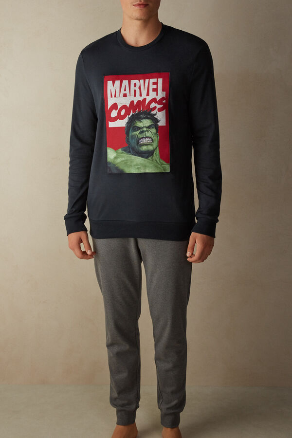 Dlouhé Pyžamo Hulk z Bavlněného Interloku