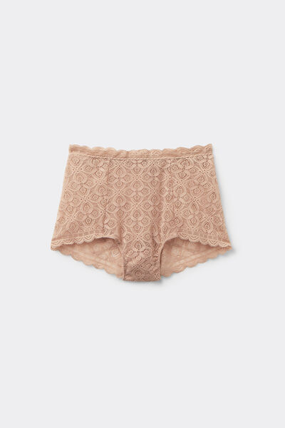 Shorty taille haute en dentelle